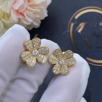 [Regal Gem]FRIVOLE GOLD FLOWER DIAMOND EARRINGS