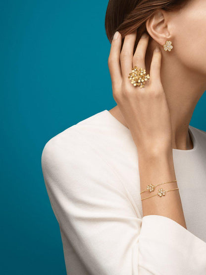 [Regal Gem]FRIVOLE GOLD FLOWER DIAMOND EARRINGS