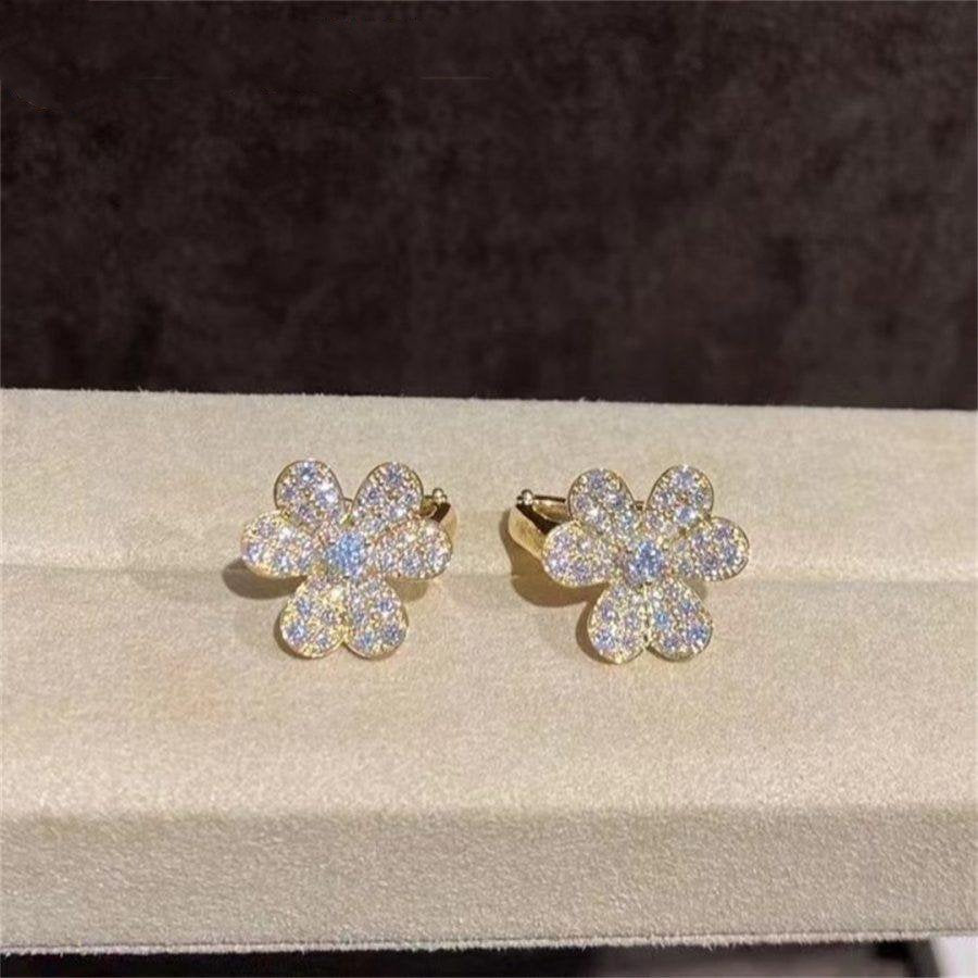 [Regal Gem]FRIVOLE GOLD FLOWER DIAMOND EARRINGS
