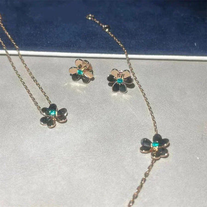 [Regal Gem]FRIVOLE  FLOWER MALACHITE EARRINGS