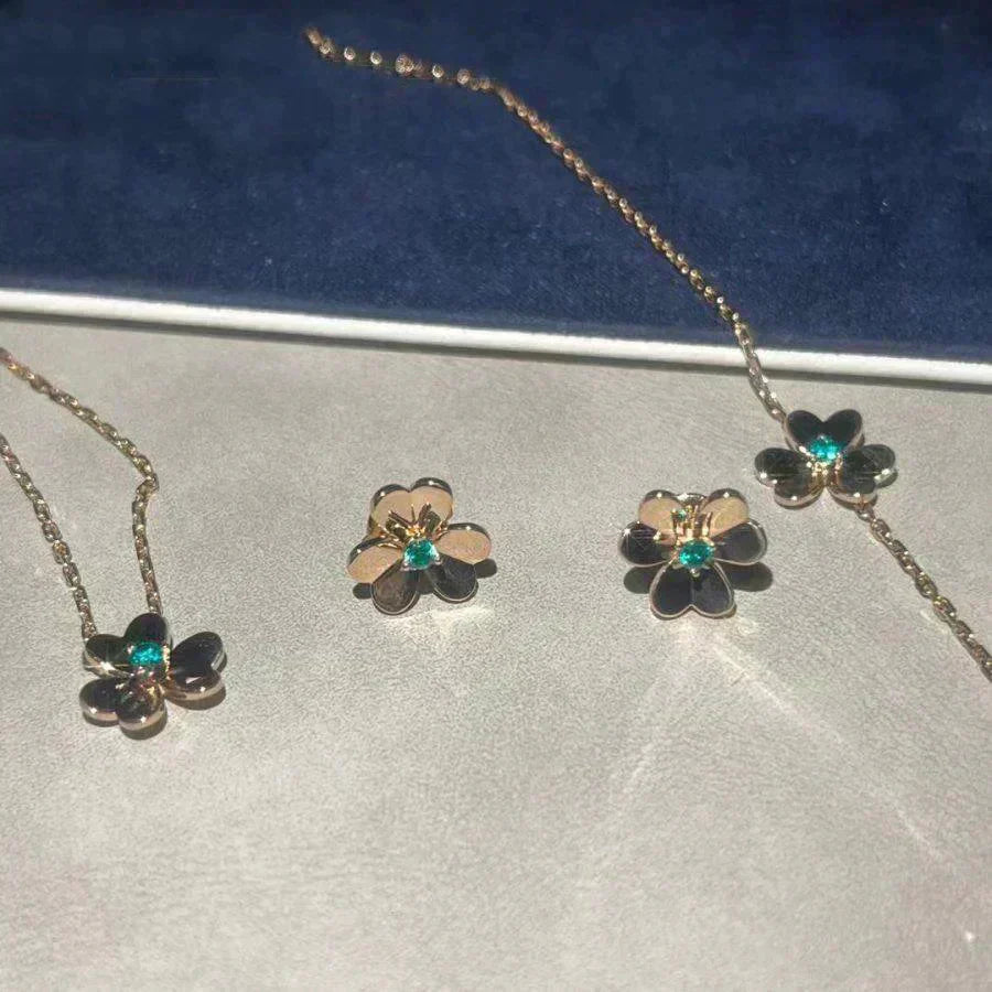 [Regal Gem]FRIVOLE  FLOWER MALACHITE EARRINGS