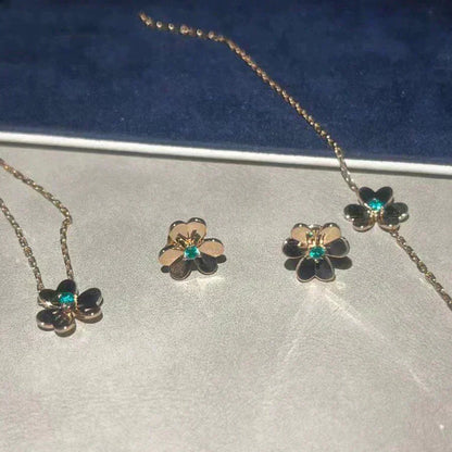 [Regal Gem]FRIVOLE  FLOWER MALACHITE EARRINGS