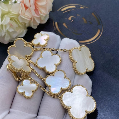 [Regal Gem]CLOVER EARRINGS WHITE MOP 4 MOTIFS GOLD