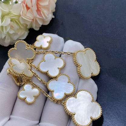 [Regal Gem]CLOVER EARRINGS WHITE MOP 4 MOTIFS GOLD