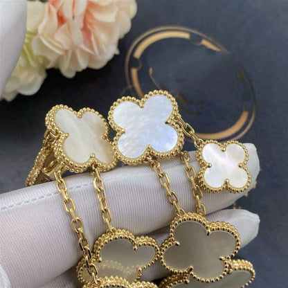 [Regal Gem]CLOVER EARRINGS WHITE MOP 4 MOTIFS GOLD