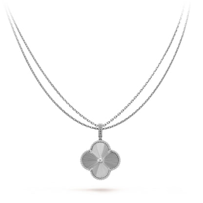[Regal Gem]CLOVER 25MM SILVER BIG CLOVER NECKLACE