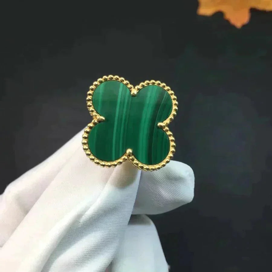 [Regal Gem]CLOVER MALACHITE RING