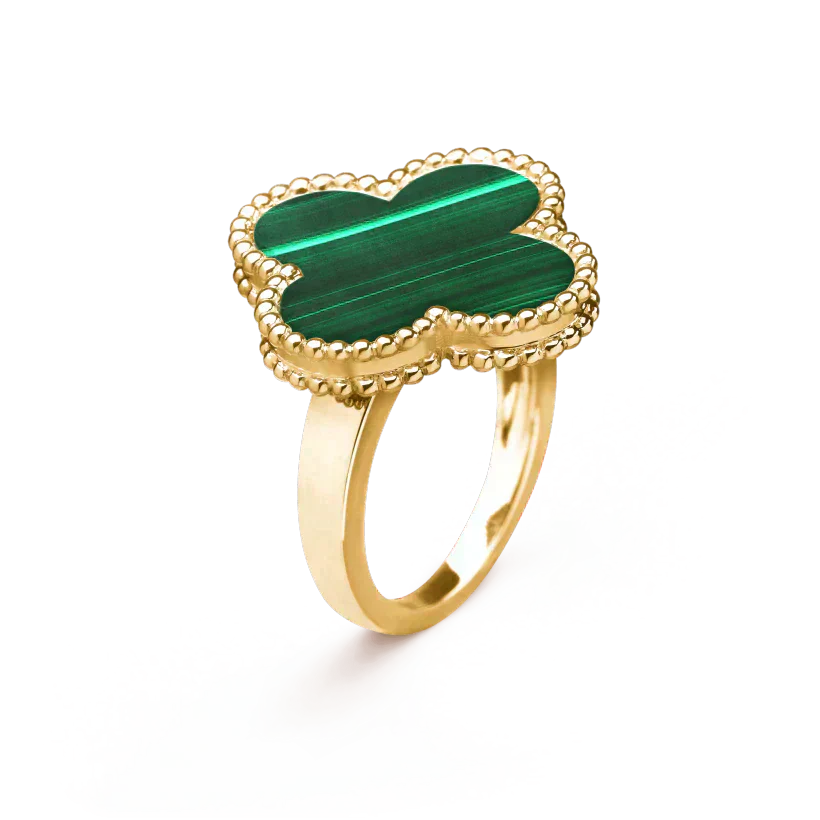 [Regal Gem]CLOVER MALACHITE RING