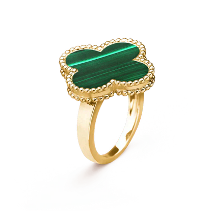 [Regal Gem]CLOVER MALACHITE RING