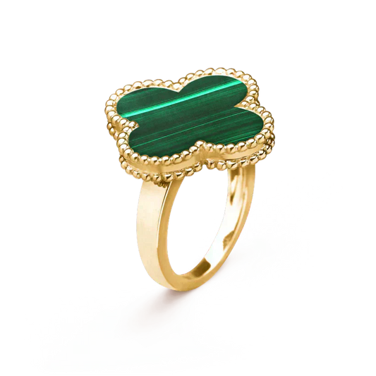 [Regal Gem]CLOVER MALACHITE RING