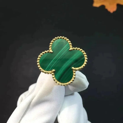 [Regal Gem]CLOVER MALACHITE RING