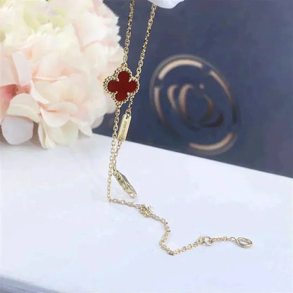 [Regal Gem]CLOVER  CARNELIAN SINGLE FLOWER BRACELET