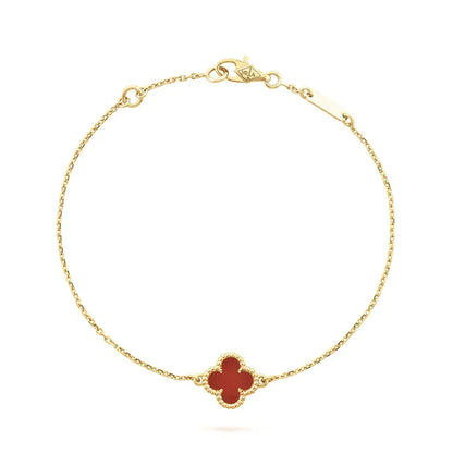 [Regal Gem]CLOVER  CARNELIAN SINGLE FLOWER BRACELET