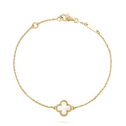 [Regal Gem]CLOVER WHITE MOP SINGLE FLOWER BRACELET