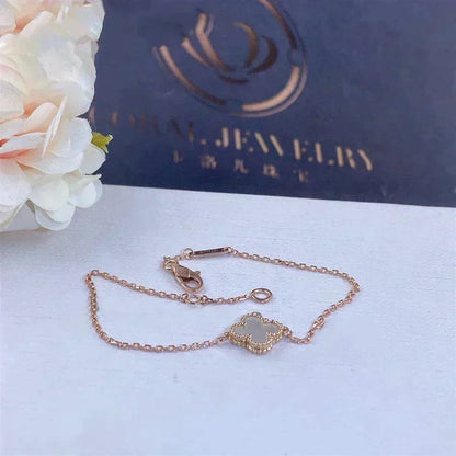 [Regal Gem]CLOVER WHITE MOP SINGLE FLOWER BRACELET
