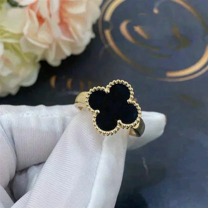 [Regal Gem]CLOVER ONYX RING