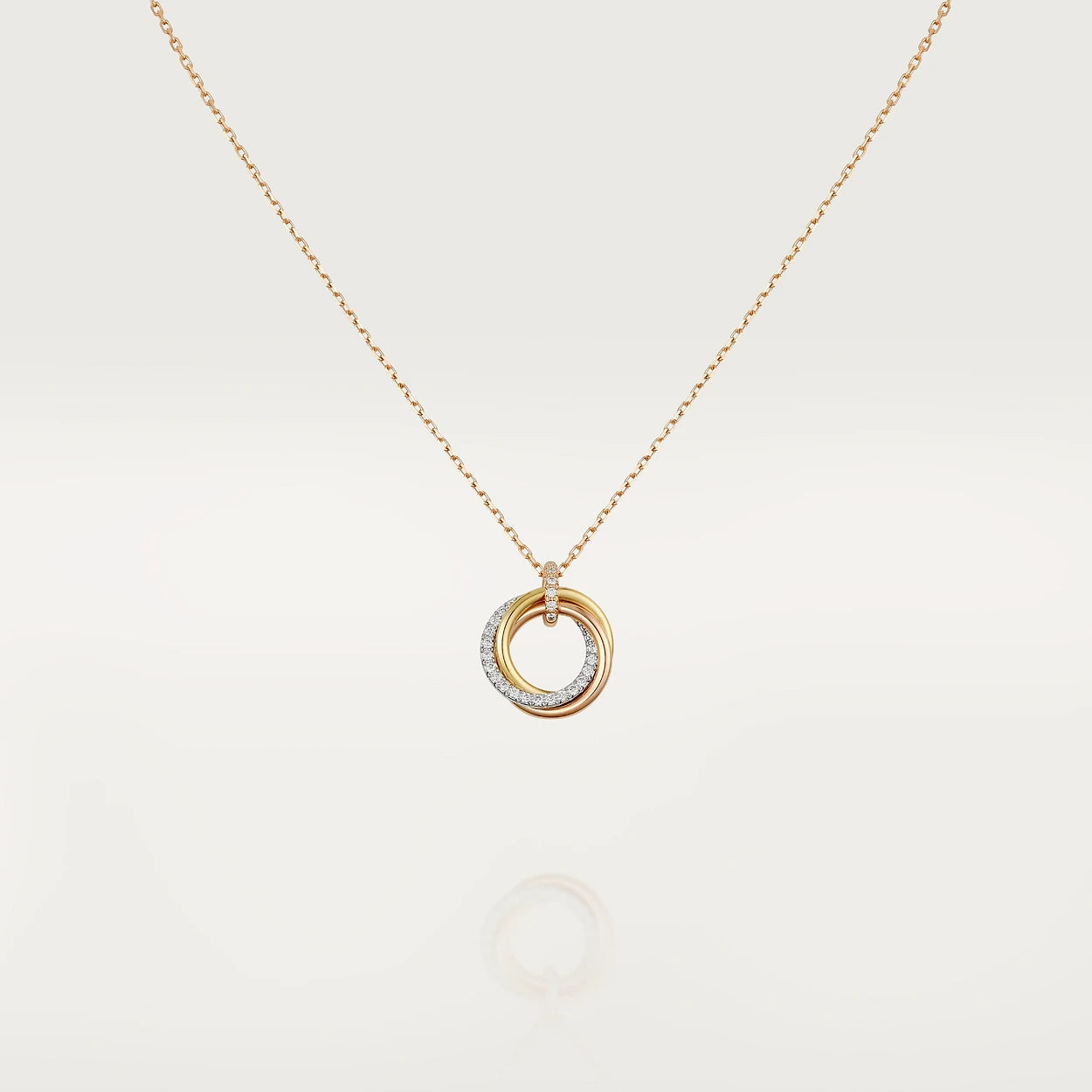[Regal Gem]TRINITY NECKLACE SILVER GOLD PINK GOLD DIAMONDS