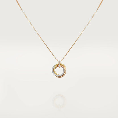 [Regal Gem]TRINITY NECKLACE SILVER GOLD PINK GOLD DIAMONDS