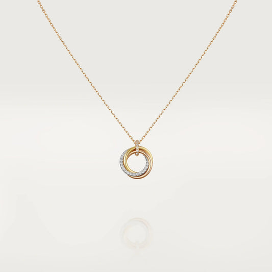 [Regal Gem]TRINITY NECKLACE SILVER GOLD PINK GOLD DIAMONDS
