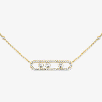 [Regal Gem] Move Pave_ Rose Gold Diamond Necklace