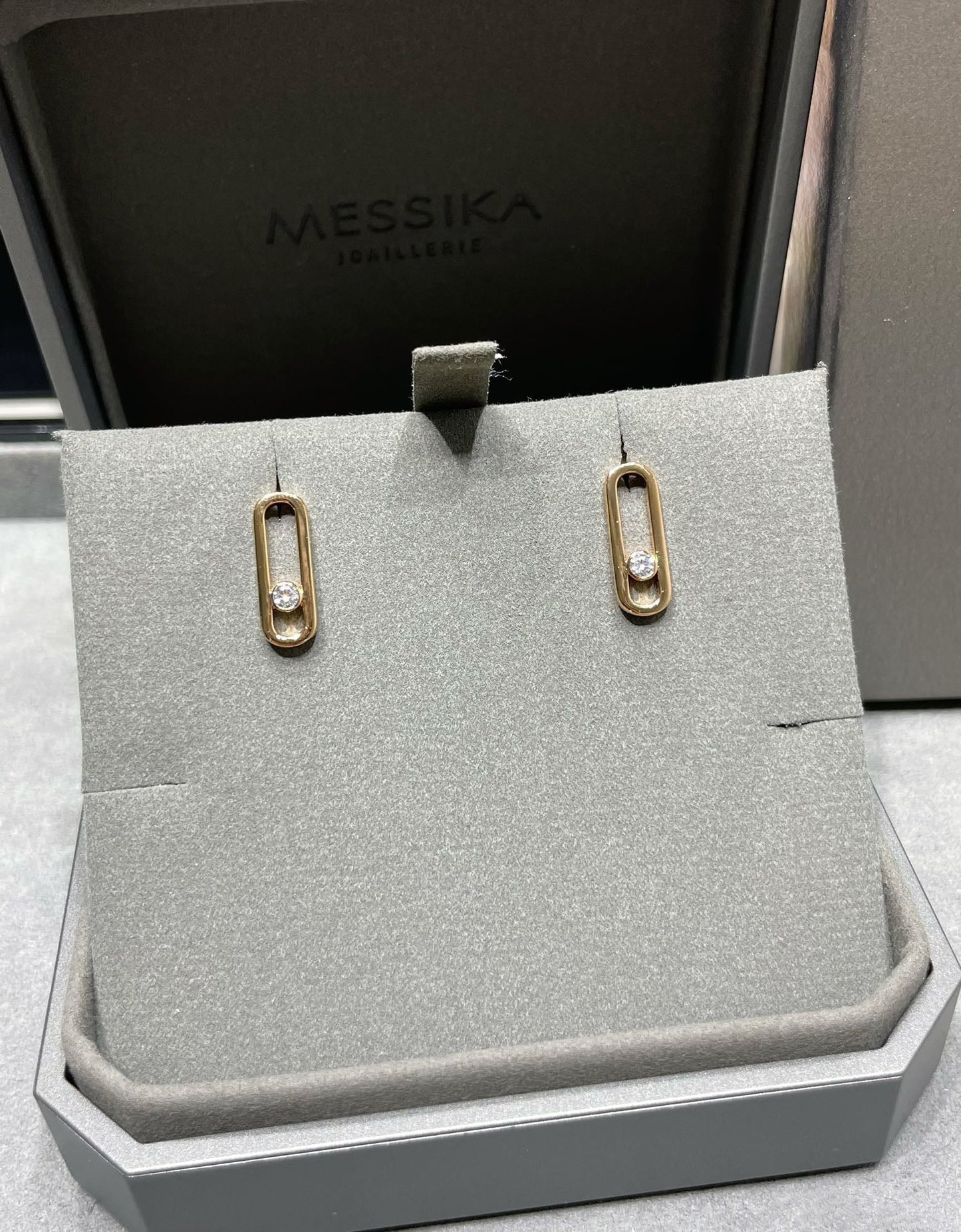 [Regal Gem]MOVE UNO SMALL 1 DIAMOND EARRINGS