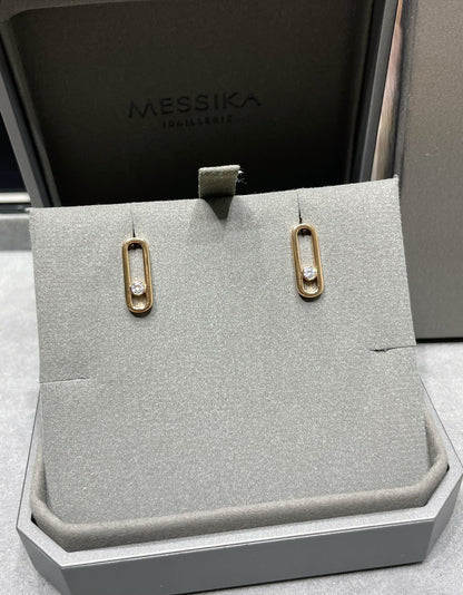 [Regal Gem]MOVE UNO SMALL 1 DIAMOND EARRINGS