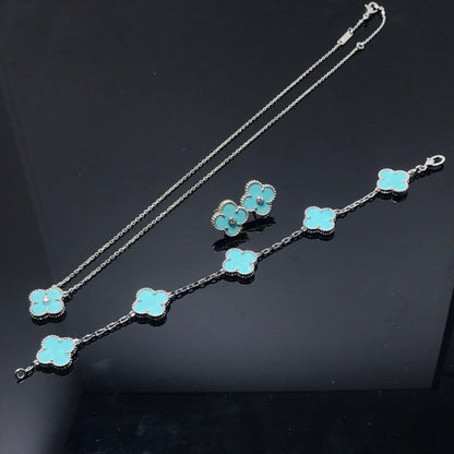 [Regal Gem]CLOVER 1 DIAMOND BLUE SKY SILVER EARRINGS