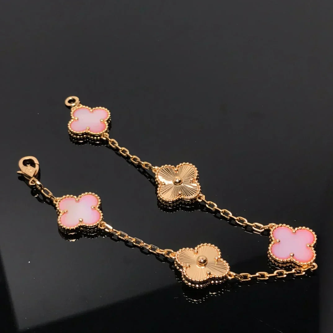 [Regal Gem] CLOVER 5 MOTIFS  PINK MOP BRACELET COLLECTION