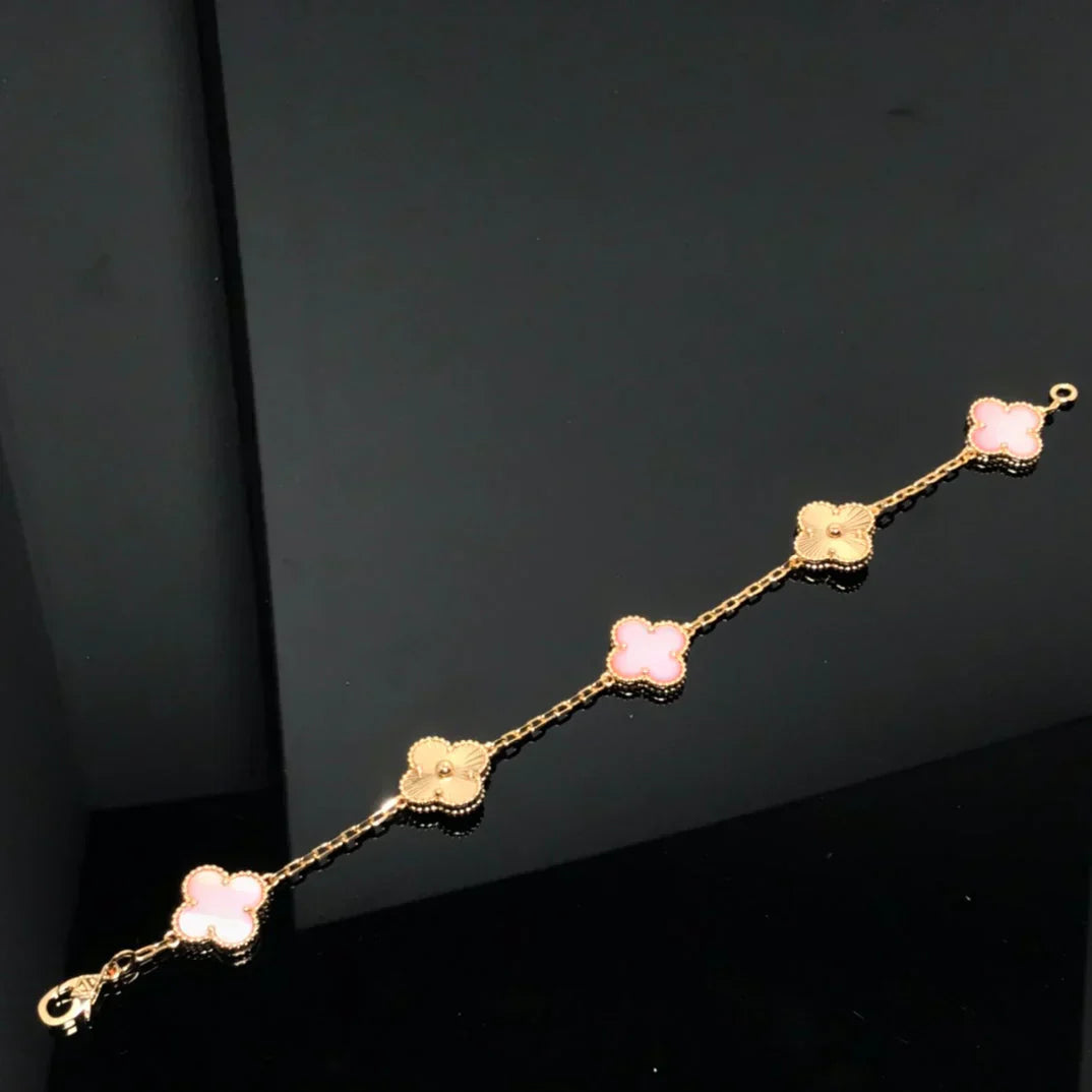 [Regal Gem] CLOVER 5 MOTIFS  PINK MOP BRACELET COLLECTION