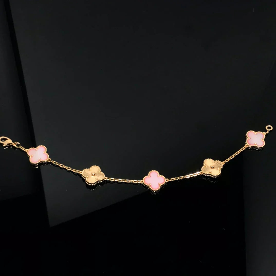 [Regal Gem] CLOVER 5 MOTIFS  PINK MOP BRACELET COLLECTION