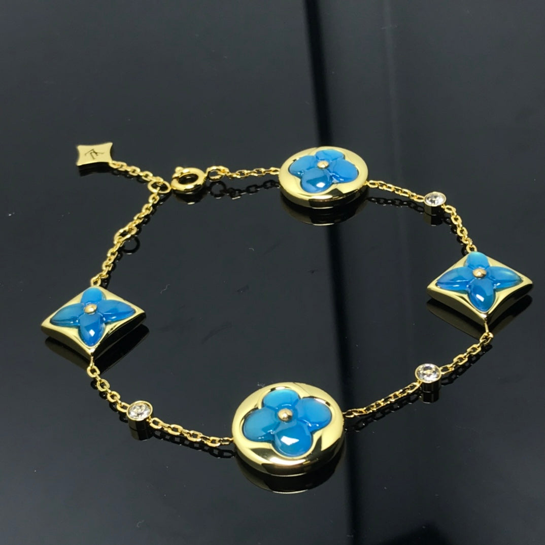 [Regal Gem]STAR AND SUN 4 MOTIF BLUE BRACELET