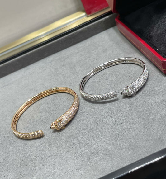 [Regal Gem]PANTHERE FULL DIAMOND OPEN BRACELET
