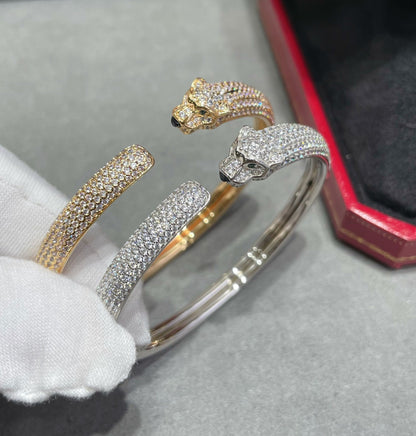 [Regal Gem]PANTHERE FULL DIAMOND OPEN BRACELET