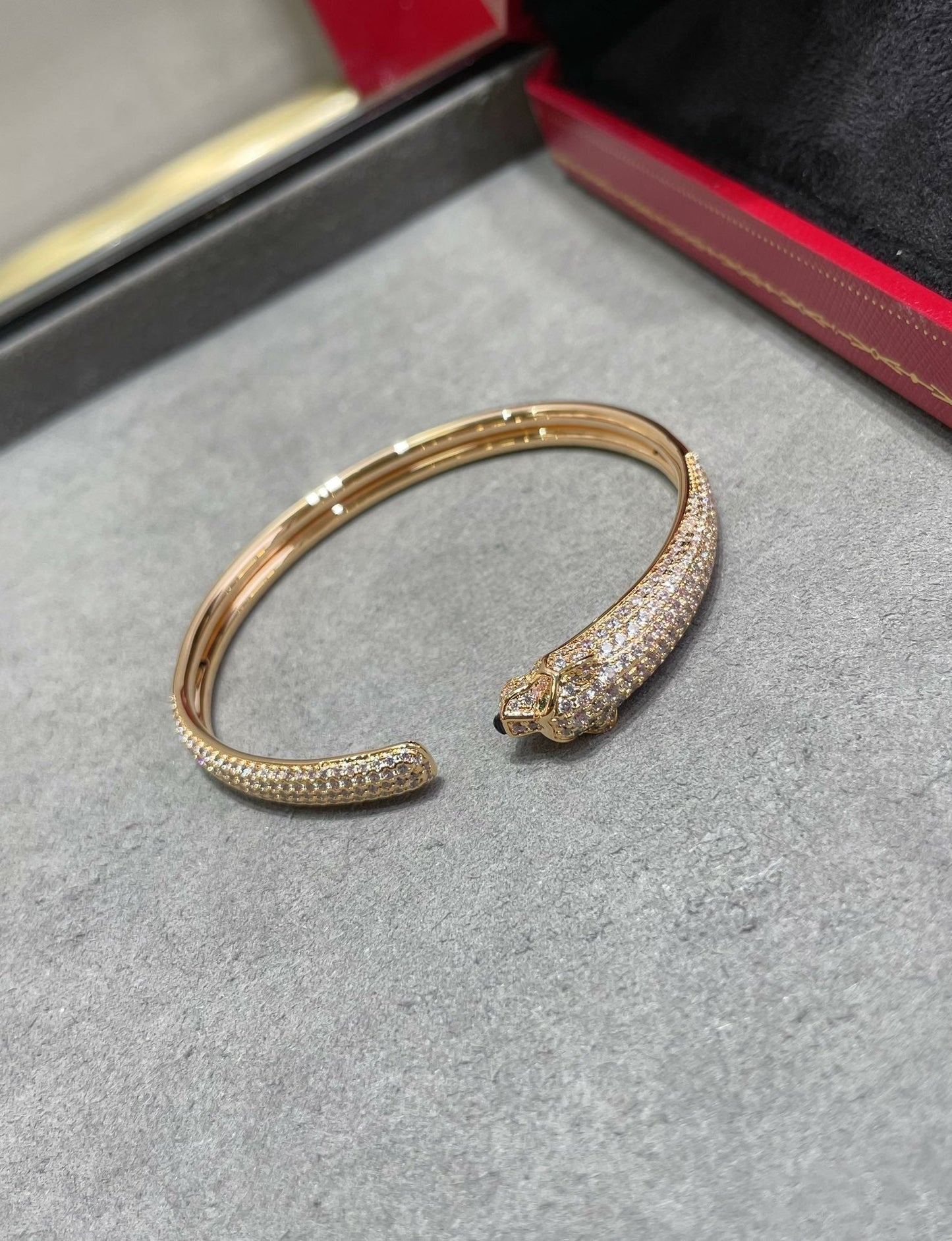 [Regal Gem]PANTHERE FULL DIAMOND OPEN BRACELET