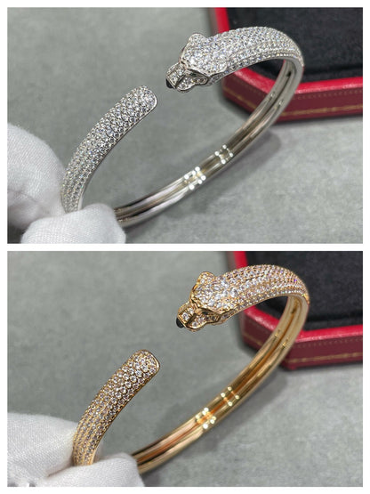 [Regal Gem]PANTHERE FULL DIAMOND OPEN BRACELET