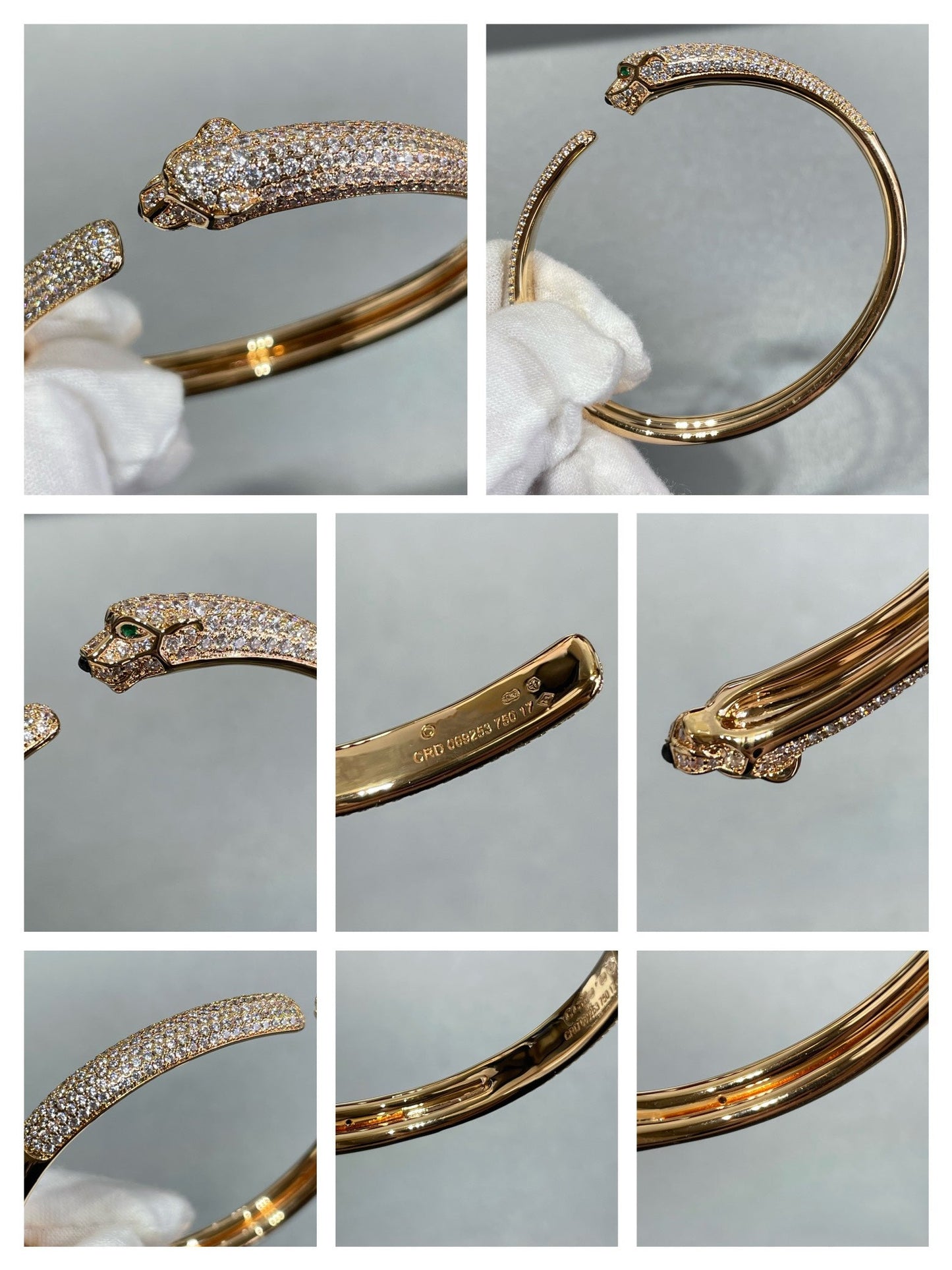 [Regal Gem]PANTHERE FULL DIAMOND OPEN BRACELET