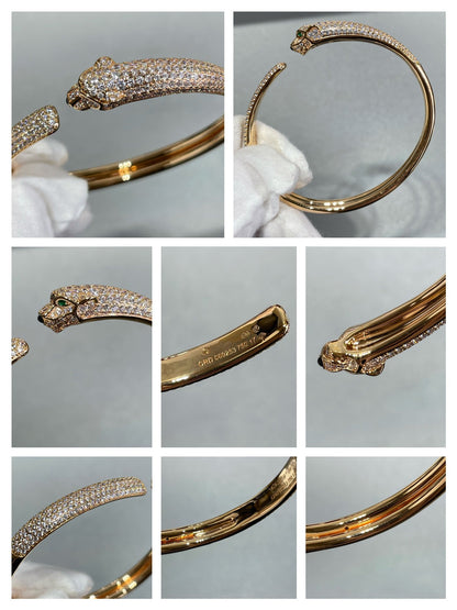 [Regal Gem]PANTHERE FULL DIAMOND OPEN BRACELET
