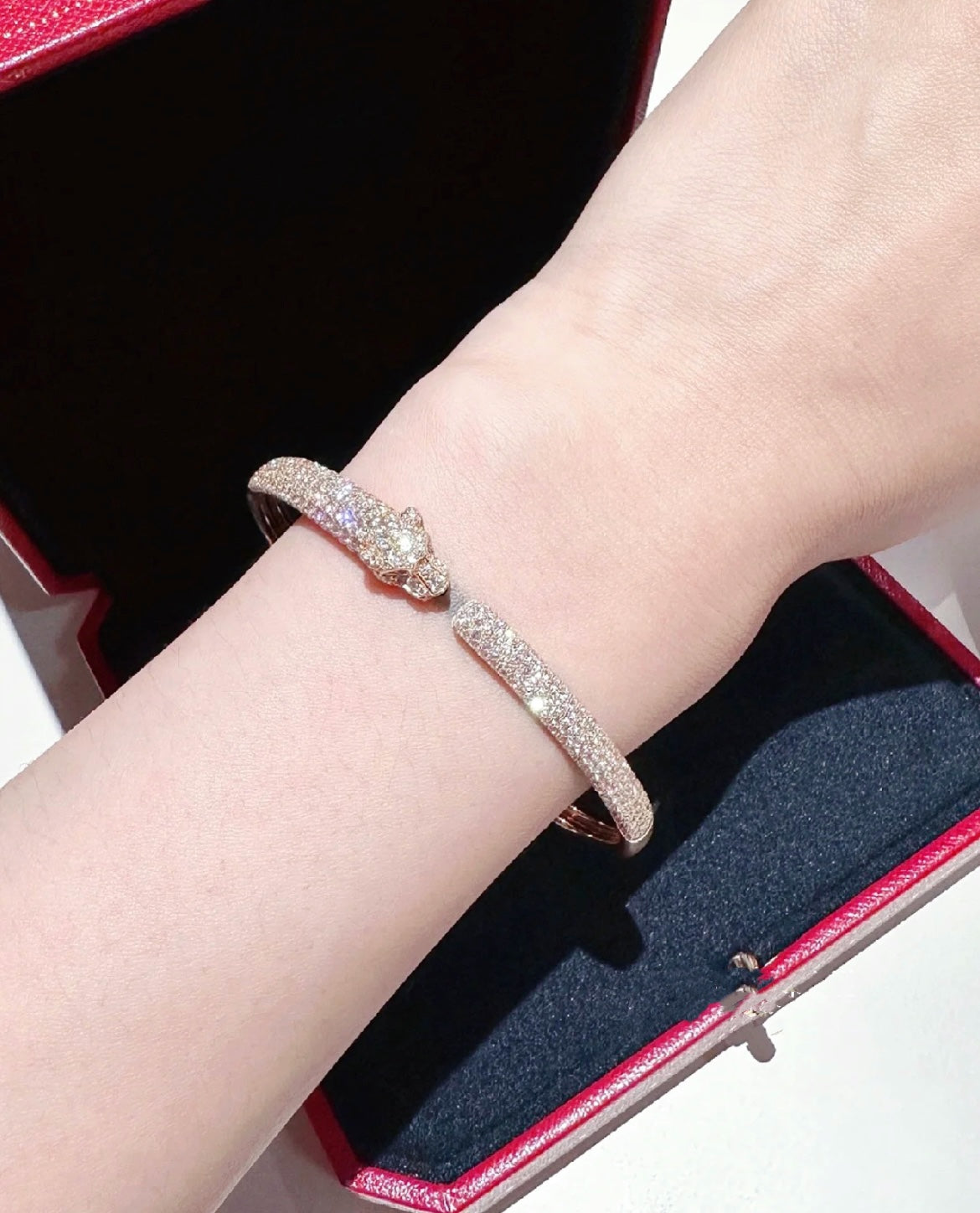 [Regal Gem]PANTHERE FULL DIAMOND OPEN BRACELET