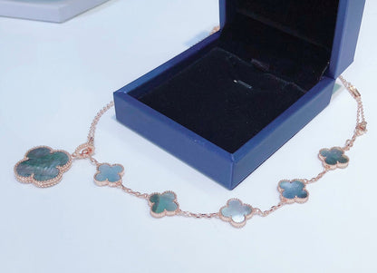 [Regal Gem]COMBINED BRACELET 5 MOTIFS AND NECKLACE DARK MOP Regal Gem GOLD