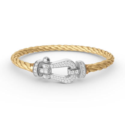[Regal Gem]FORCE LARGE HORSESHOE FULL DIAMOND BRACELET SILVER