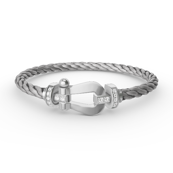 [Regal Gem]FORCE LARGE HORSESHOE HALF DIAMOND BRACELET SILVER