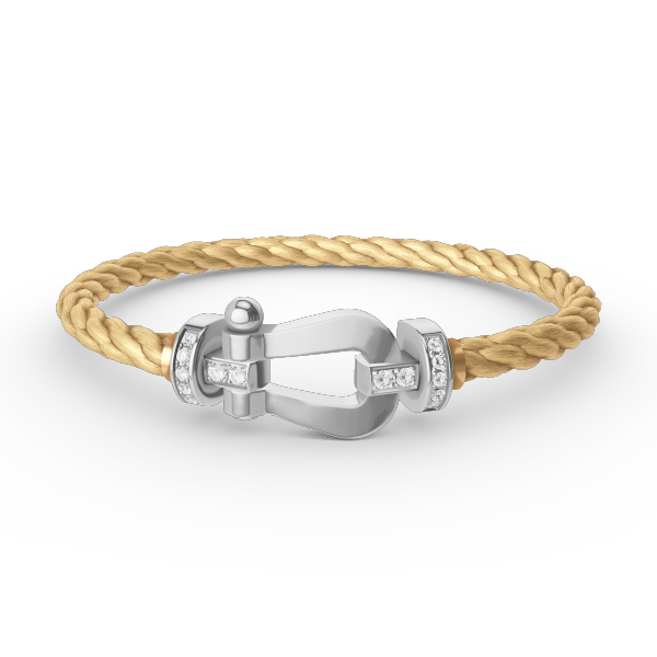 [Regal Gem]FORCE LARGE HORSESHOE HALF DIAMOND BRACELET SILVER