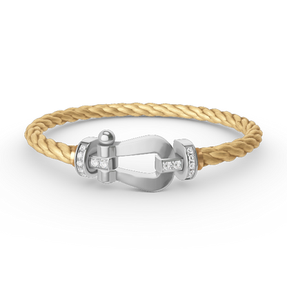 [Regal Gem]FORCE LARGE HORSESHOE HALF DIAMOND BRACELET SILVER