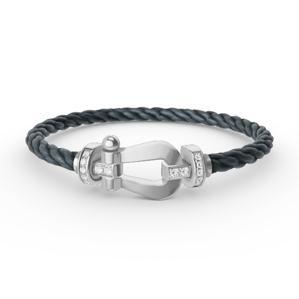 [Regal Gem]FORCE LARGE HORSESHOE HALF DIAMOND BRACELET SILVER