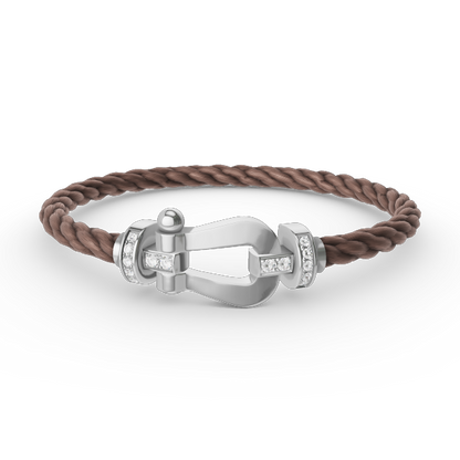 [Regal Gem]FORCE LARGE HORSESHOE HALF DIAMOND BRACELET SILVER