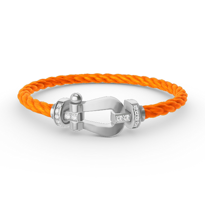 [Regal Gem]FORCE LARGE HORSESHOE HALF DIAMOND BRACELET SILVER