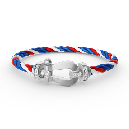 [Regal Gem]FORCE LARGE HORSESHOE HALF DIAMOND BRACELET SILVER