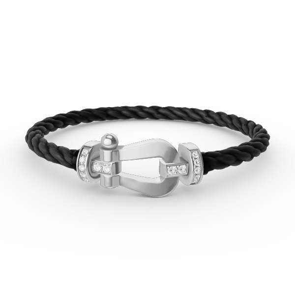 [Regal Gem]FORCE LARGE HORSESHOE HALF DIAMOND BRACELET SILVER