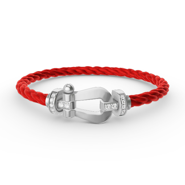 [Regal Gem]FORCE LARGE HORSESHOE HALF DIAMOND BRACELET SILVER