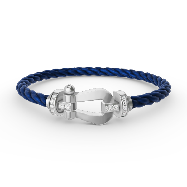 [Regal Gem]FORCE LARGE HORSESHOE HALF DIAMOND BRACELET SILVER